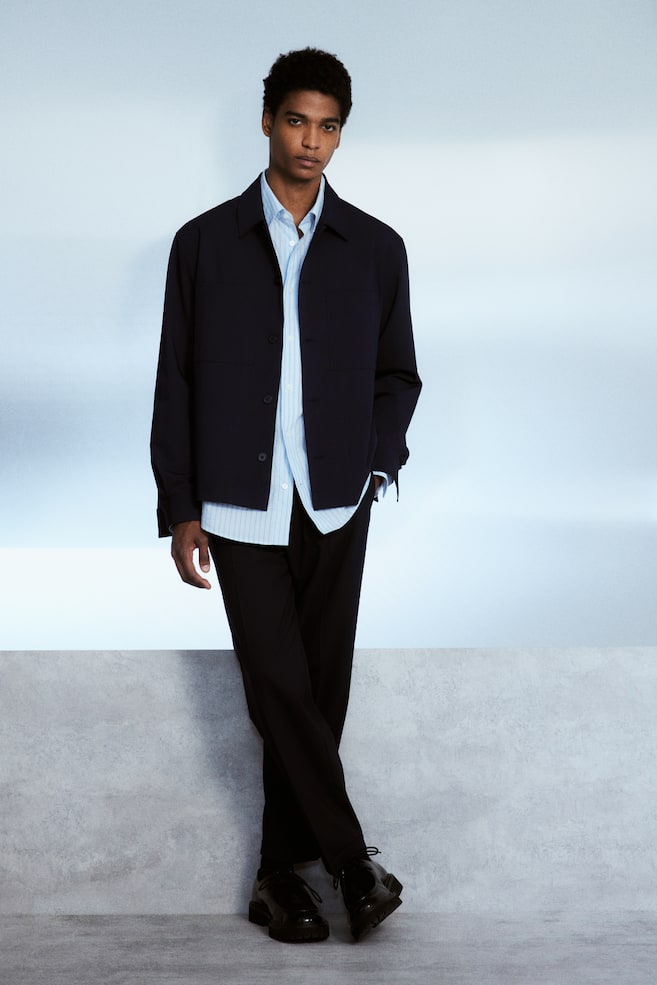 Верхняя рубашка обычного кроя H&M, синий
Верхняя рубашка обычного кроя H&M, синий