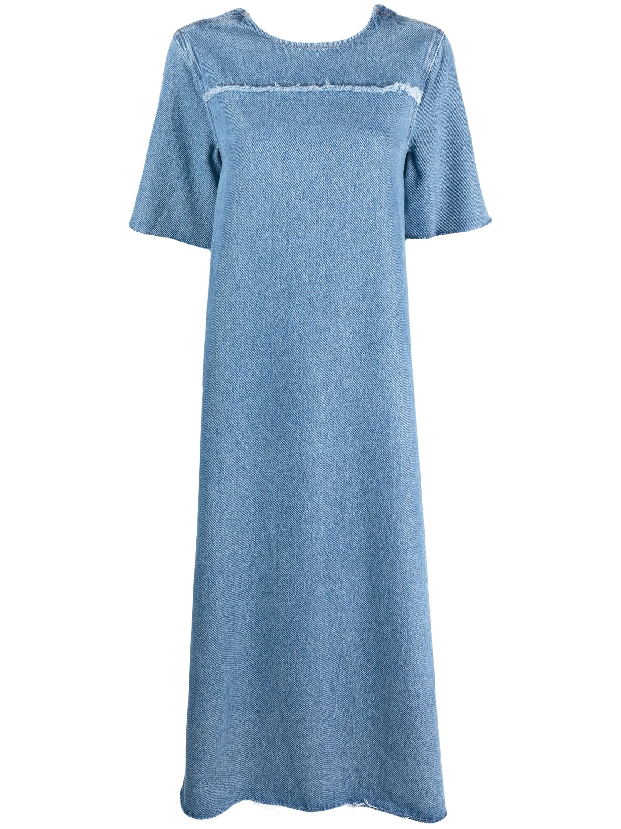 Джинсовое платье миди с U-образным вырезом на спине Ganni, синий
Джинсовое платье миди с U-образным вырезом на спине Ganni, синий