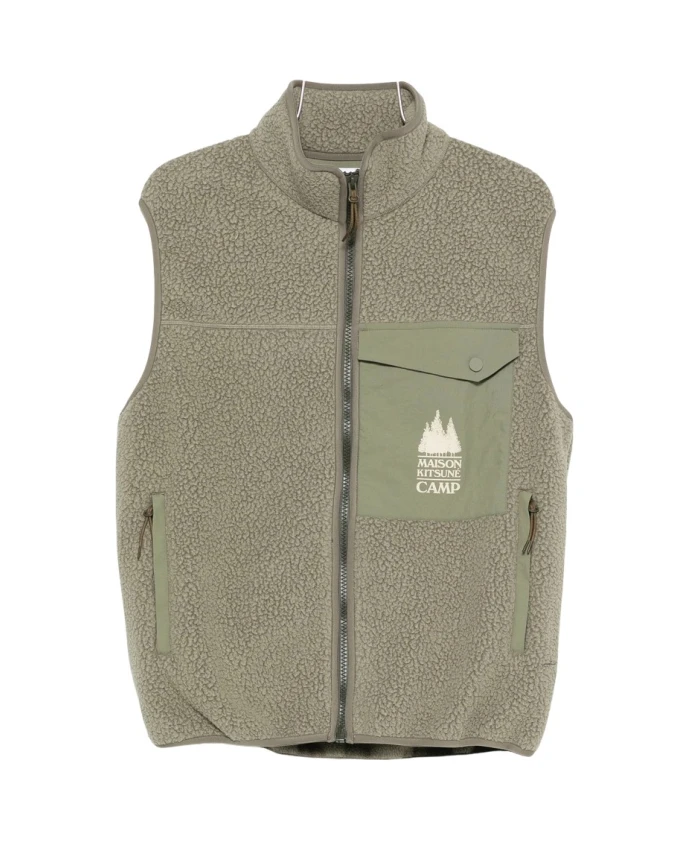 Повседневный флисовый жилет без рукавов Maison Kitsunã, зеленый
Повседневный флисовый жилет без рукавов Maison Kitsunã, зеленый