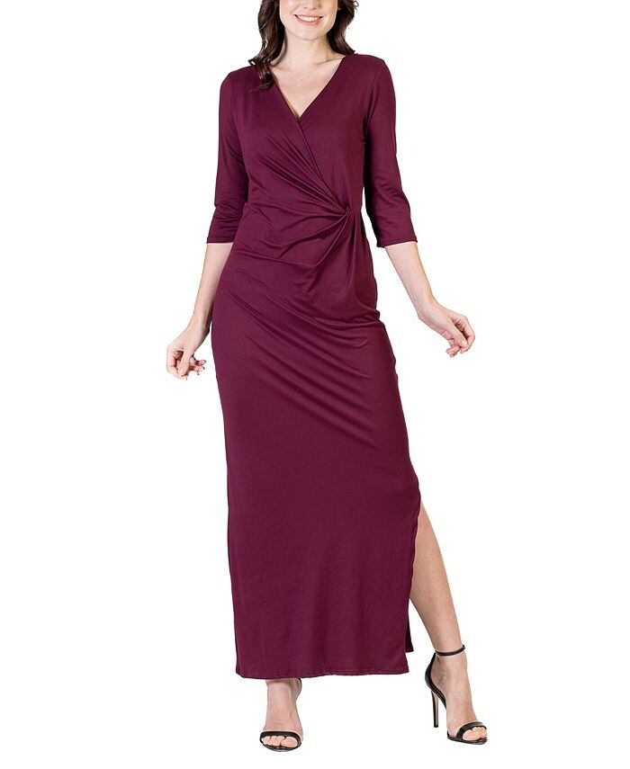 Женское приталенное платье макси с V-образным вырезом и боковыми разрезами 24seven Comfort Apparel, цвет Burgundy
Женское приталенное платье макси с V-образным вырезом и боковыми разрезами 24seven Comfort Apparel, цвет Burgundy
