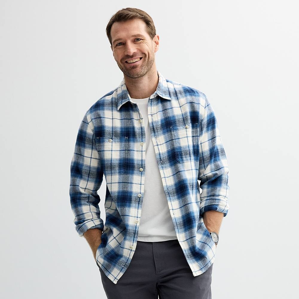 Мужская фланелевая рубашка на пуговицах Sonoma Goods For Life, цвет Indigo Plaid
Мужская фланелевая рубашка на пуговицах Sonoma Goods For Life, цвет Indigo Plaid