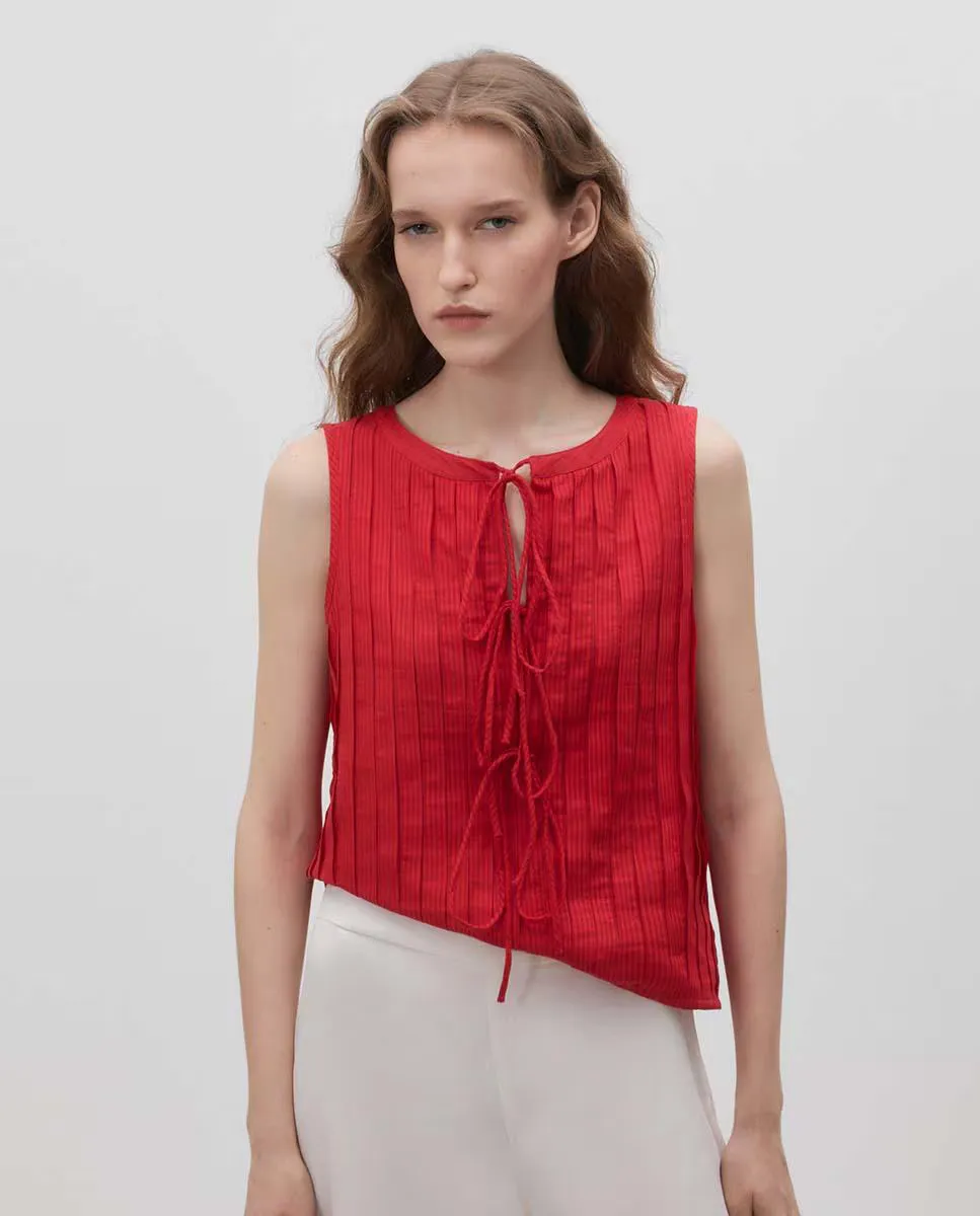 Топ женский со складками и бантом Simorra, красный
Топ женский со складками и бантом Simorra, красный