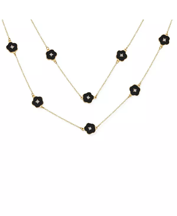 Модное ожерелье из эмалевых цветов с позолотой и кристаллами 36 дюймов Bling Jewelry, black
Модное ожерелье из эмалевых цветов с позолотой и кристаллами 36 дюймов Bling Jewelry, black