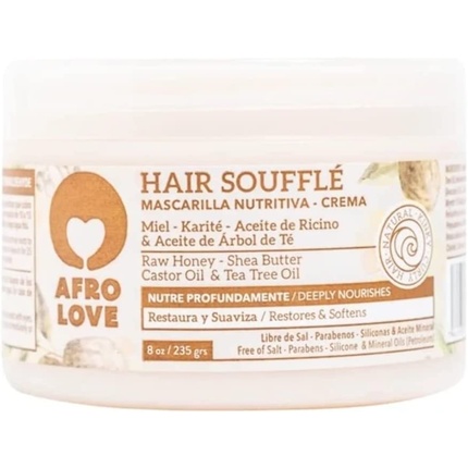 Кондиционер для волос Hair Souffle Deep с сырым медом, маслом ши, касторовым маслом и маслом чайного дерева 235 г Afro Love 
Кондиционер для волос Hair Souffle Deep с сырым медом, маслом ши, касторовым маслом и маслом чайного дерева 235 г Afro Love