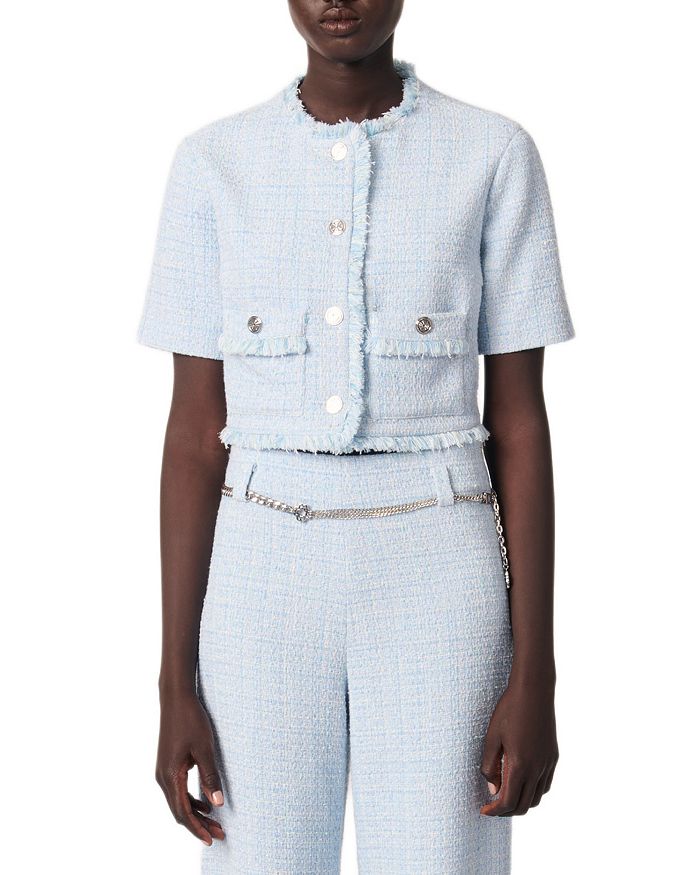Укороченный твидовый жакет Maje, синий
Укороченный твидовый жакет Maje, синий