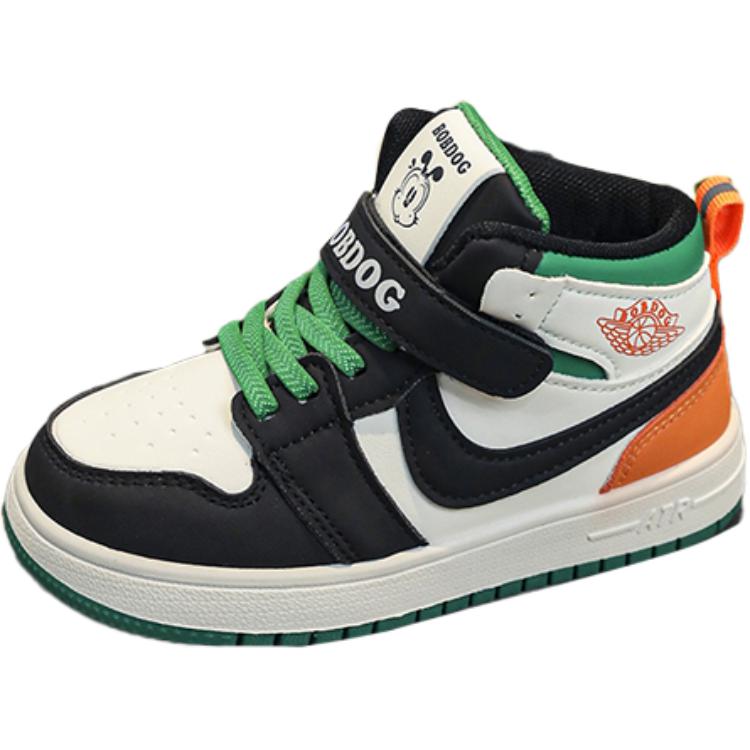 Нескользящие износостойкие детские кроссовки для скейтбординга средней высоты BOBDOG, черный/зеленый 
Нескользящие износостойкие детские кроссовки для скейтбординга средней высоты BOBDOG, черный/зеленый