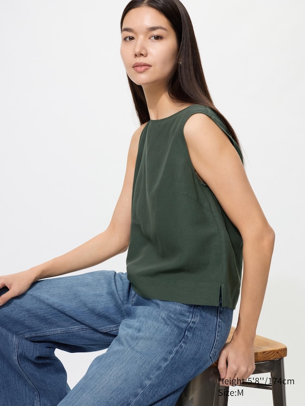Блузка из смесового льна без рукавов Uniqlo, 58 dark green
Блузка из смесового льна без рукавов Uniqlo, 58 dark green