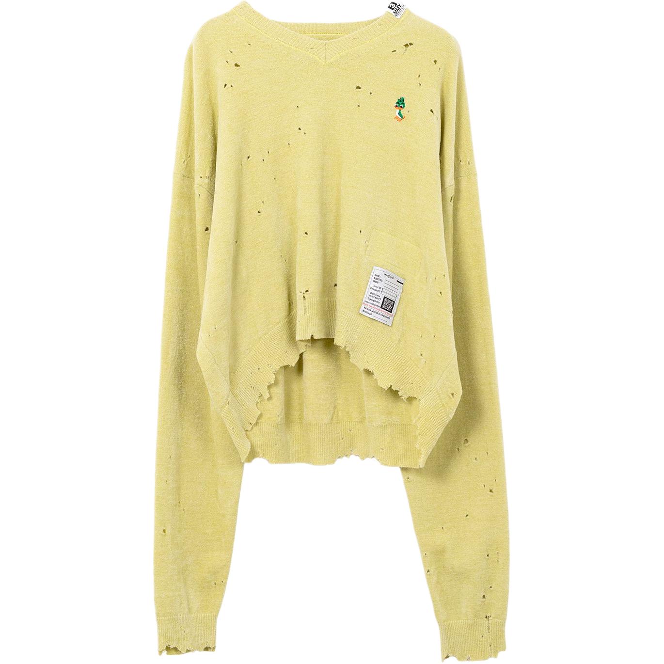 Свитер с v-образным вырезом и потертостями Maison Mihara Yasuhiro, Lime
Свитер с v-образным вырезом и потертостями Maison Mihara Yasuhiro, Lime