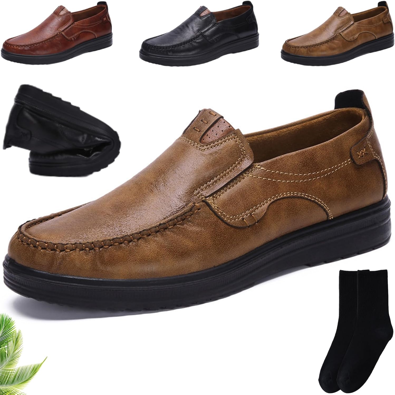 Мужские комфортные лоферы на мягкой подошве, кожаные слипоны, легкие дышащие нескользящие туфли для прогулок и делового стиля, для работы и офиса Xylawave, хаки
Мужские комфортные лоферы на мягкой подошве, кожаные слипоны, легкие дышащие нескользящие туфли для прогулок и делового стиля, для работы и офиса Xylawave, хаки