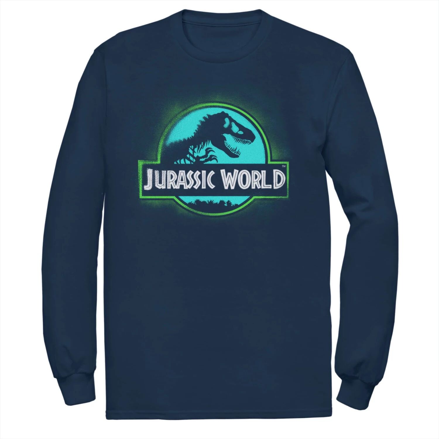 Мужская футболка Jurassic World Two с логотипом в виде граффити, окрашенная аэрозольной краской Licensed Character, синий 
Мужская футболка Jurassic World Two с логотипом в виде граффити, окрашенная аэрозольной краской Licensed Character, синий