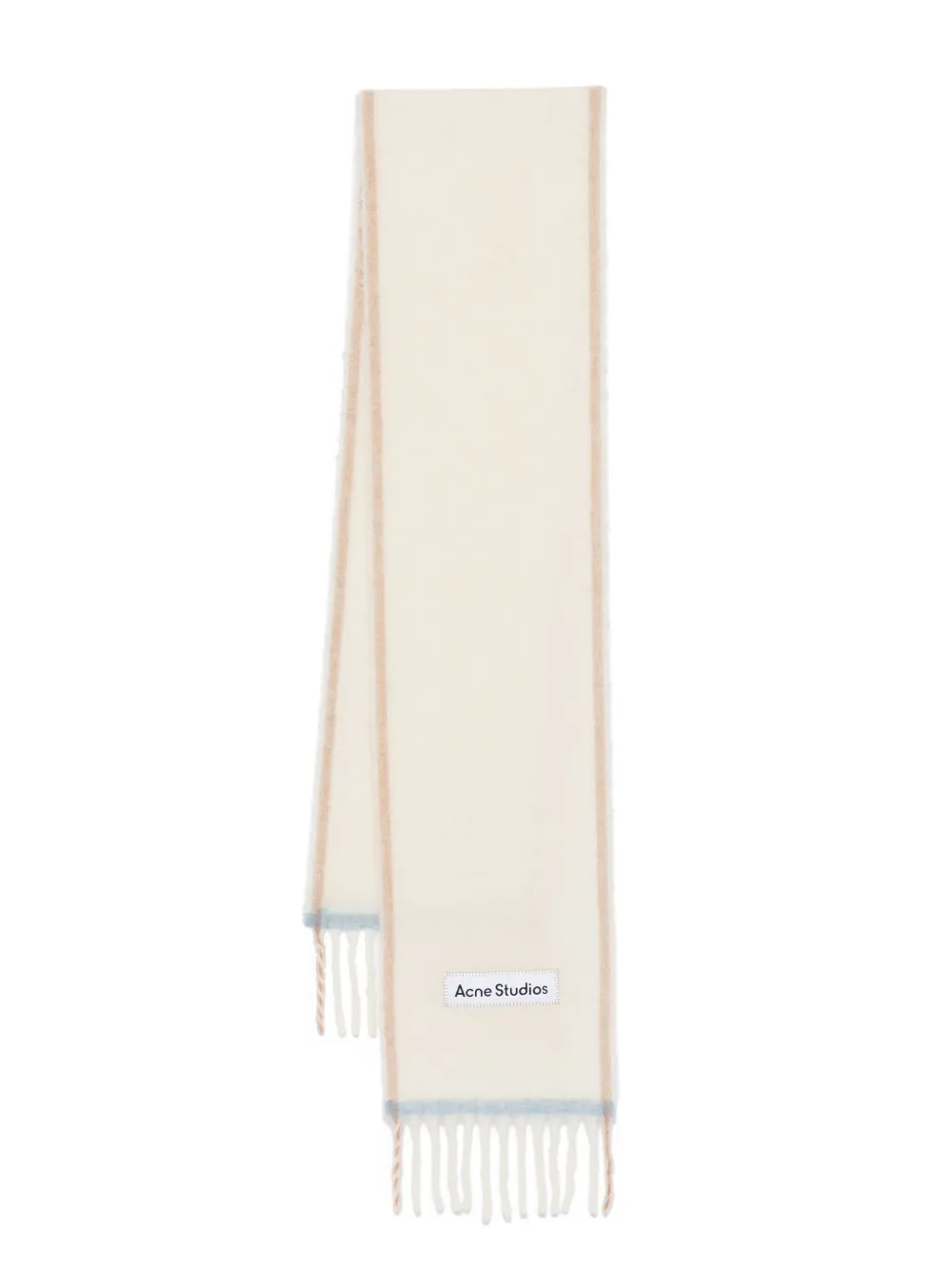 Шарф с бахромой Acne Studios, белый 
Шарф с бахромой Acne Studios, белый