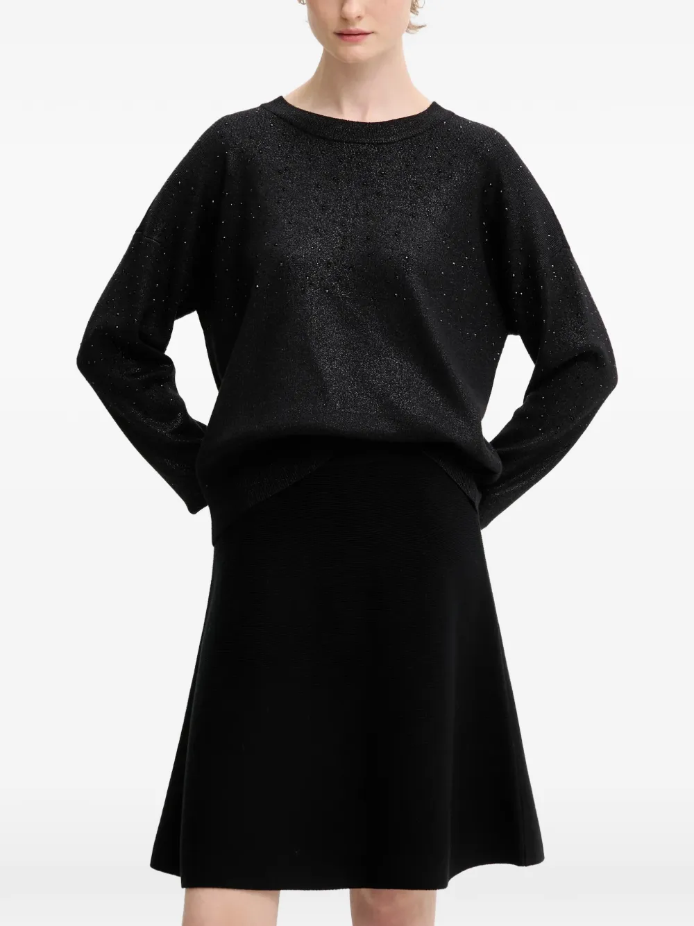 Свитер с блестящим декором Dkny, черный
Свитер с блестящим декором Dkny, черный