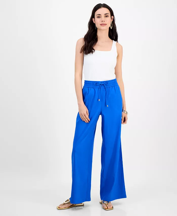 Узкие брюки с высокой посадкой и широкими штанинами из льняной смеси Petite I.N.C. International Concepts, синий
Узкие брюки с высокой посадкой и широкими штанинами из льняной смеси Petite I.N.C. International Concepts, синий