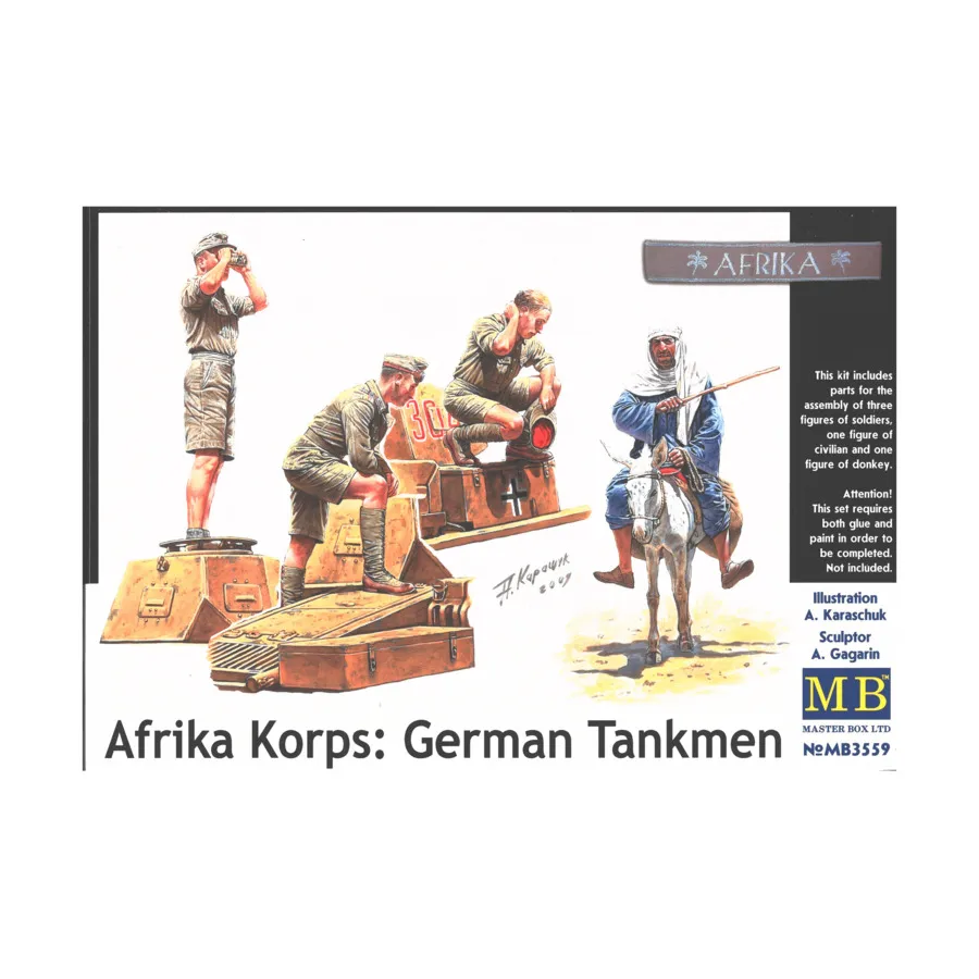 Африканский корпус - немецкие танкисты, WWII Models - Germany (1:35) (Master Box)
Африканский корпус - немецкие танкисты, WWII Models - Germany (1:35) (Master Box)