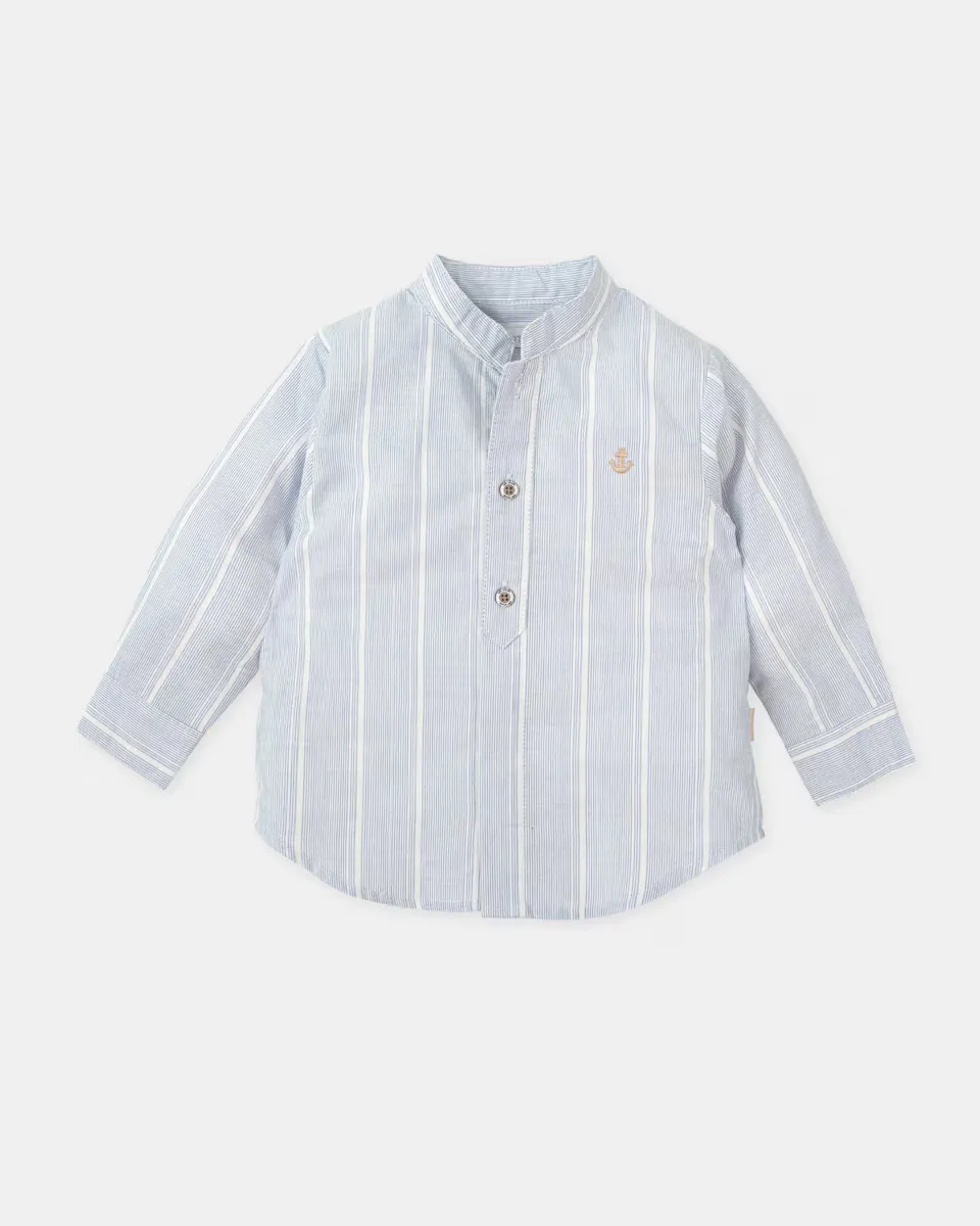 Рубашка с длинными рукавами для мальчика с фарфоровыми полосками и воротником Мао Tutto Piccolo, голубой
Рубашка с длинными рукавами для мальчика с фарфоровыми полосками и воротником Мао Tutto Piccolo, голубой