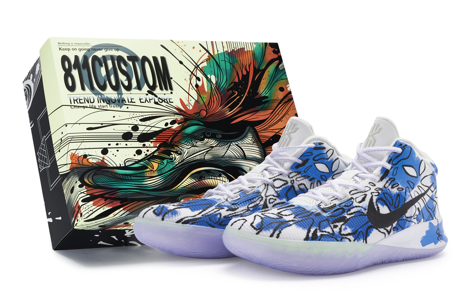 Nike Флайтрэп 4 противоскользящие износостойкие баскетбольные кроссовки мид-топ мужские синий черный белый
Nike Флайтрэп 4 противоскользящие износостойкие баскетбольные кроссовки мид-топ мужские синий черный белый