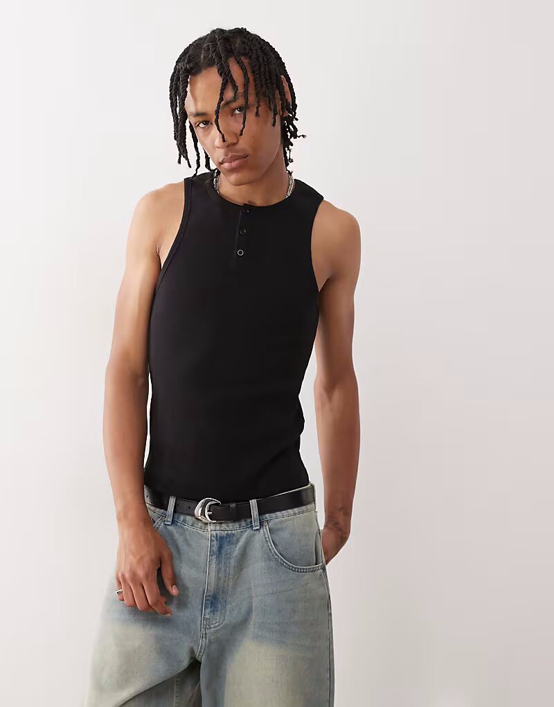 COLLUSION майка Henley черного цвета
COLLUSION майка Henley черного цвета