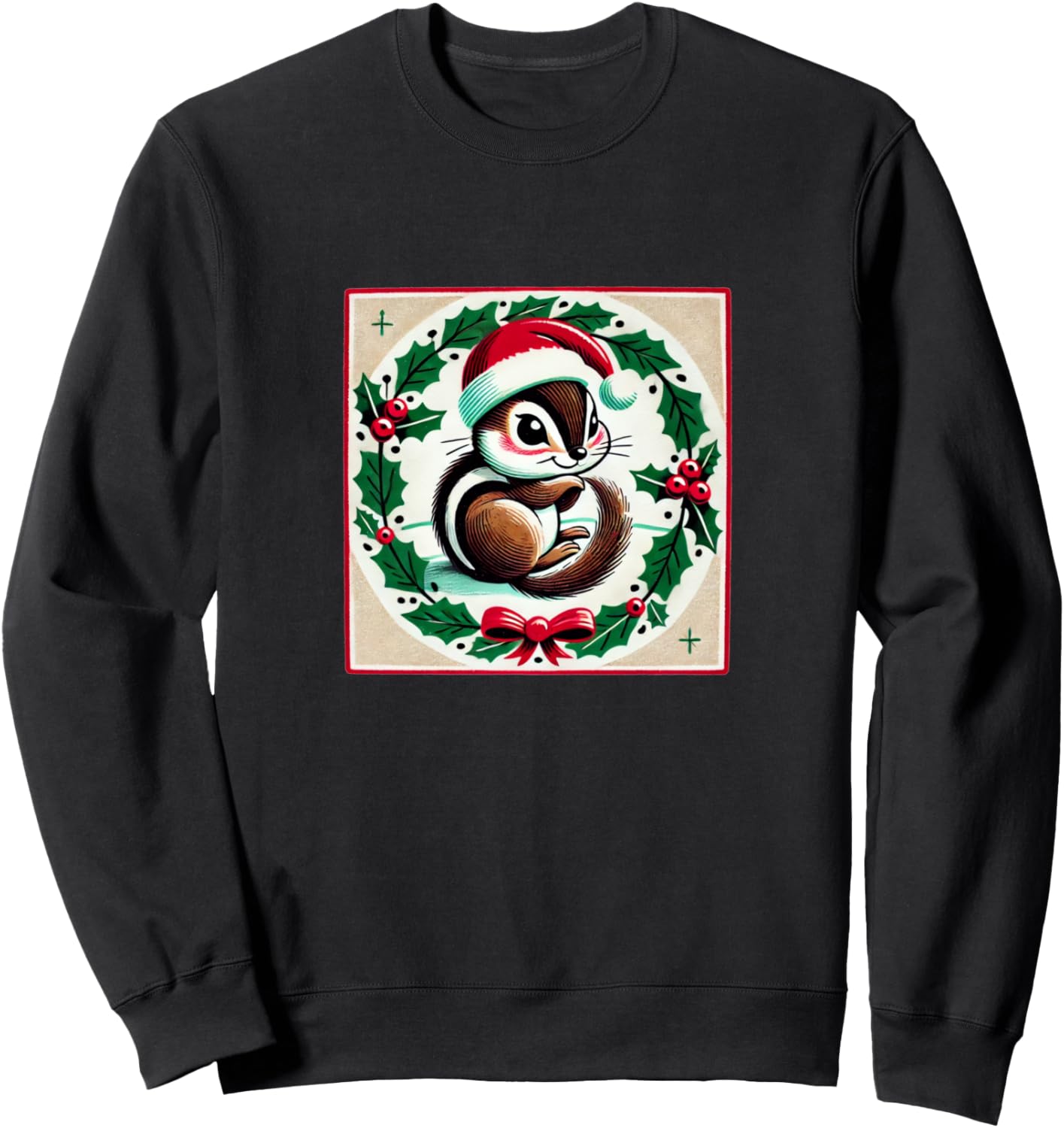 Рождественская толстовка с изображением бурундука. Милый зимний свитшот с бурундуком Retro Chipmunk Lovers Snugg, черный
Рождественская толстовка с изображением бурундука. Милый зимний свитшот с бурундуком Retro Chipmunk Lovers Snugg, черный