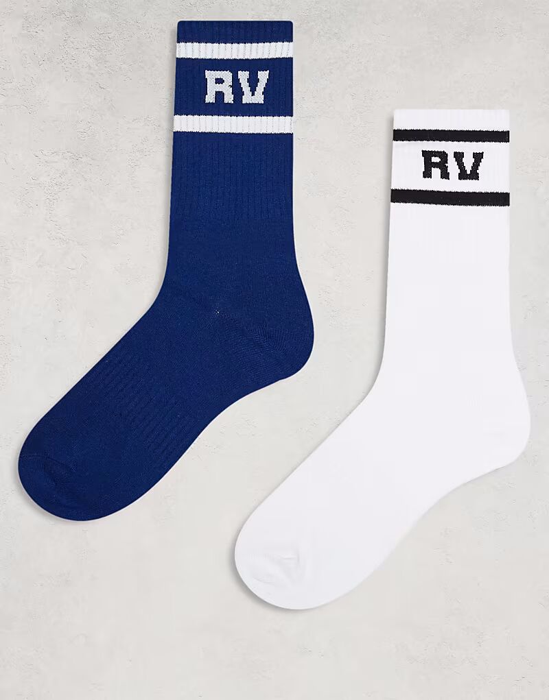 Спортивные носки Reclaimed Vintage унисекс, 2 пары, с полосками белого и синего цвета
Спортивные носки Reclaimed Vintage унисекс, 2 пары, с полосками белого и синего цвета