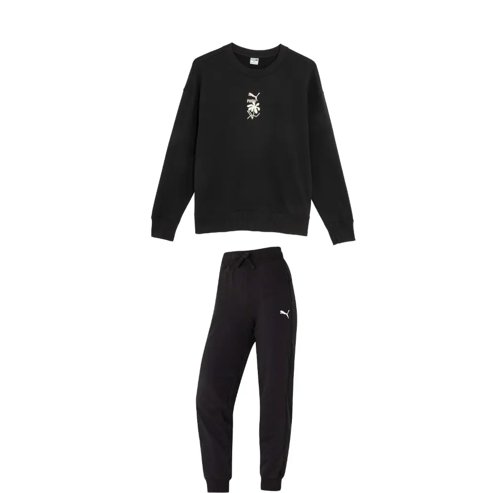 Спортивный костюм женский комплект топ+черные брюки PUMA, черный
Спортивный костюм женский комплект топ+черные брюки PUMA, черный
