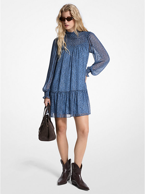 Платье из жоржета с металлическим принтом «пейсли» Michael Kors, синий
Платье из жоржета с металлическим принтом «пейсли» Michael Kors, синий