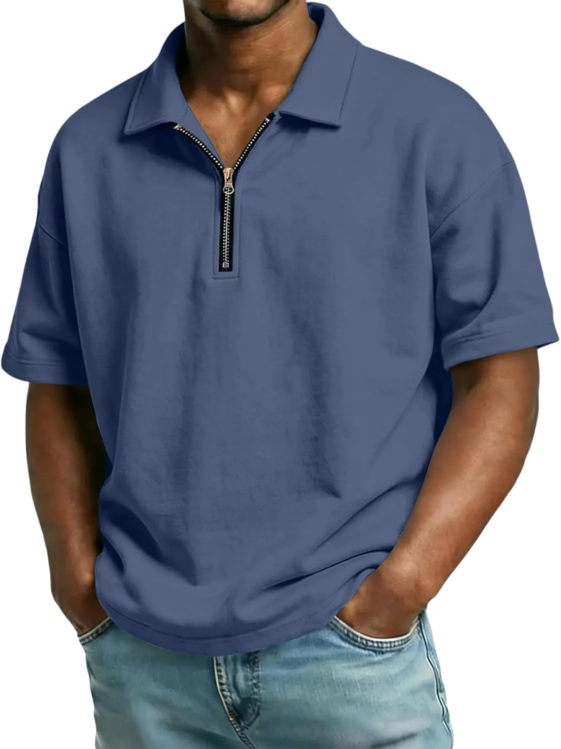 Мужская футболка с коротким рукавом и воротником-стойкой, Casual, Solid Color, Baggy Fit, Lightweight
Мужская футболка с коротким рукавом и воротником-стойкой, Casual, Solid Color, Baggy Fit, Lightweight