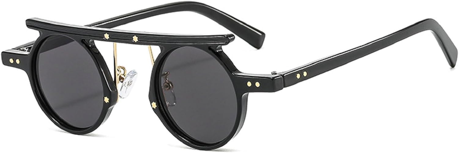 Модные маленькие круглые панк-солнцезащитные очки для женщин в стиле ретро, прозрачные с градиентом, для мужчин, двухцветные солнцезащитные очки с заклепками, размер N45 mincl, Black
Модные маленькие круглые панк-солнцезащитные очки для женщин в стиле ретро, прозрачные с градиентом, для мужчин, двухцветные солнцезащитные очки с заклепками, размер N45 mincl, Black