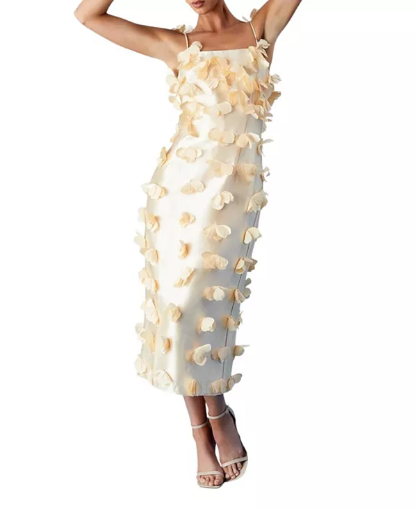 Платье миди из атласа с объемными цветами Coast, желтый
Платье миди из атласа с объемными цветами Coast, желтый