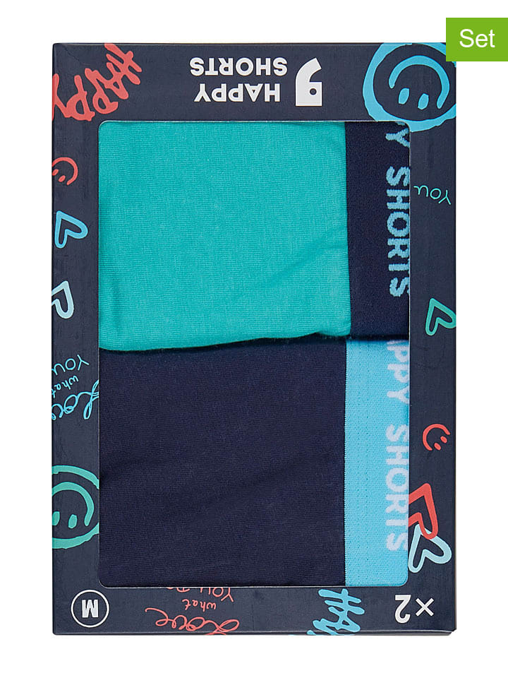 Happy Shorts Комплект из 2 штук: боксерские шорты бирюзового/темно-синего цвета
Happy Shorts Комплект из 2 штук: боксерские шорты бирюзового/темно-синего цвета