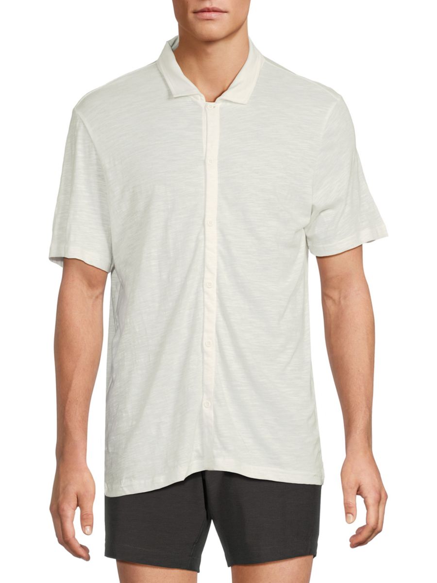 Рубашка из хлопкового трикотажа с пуговицами спереди Onia, белый
Рубашка из хлопкового трикотажа с пуговицами спереди Onia, белый