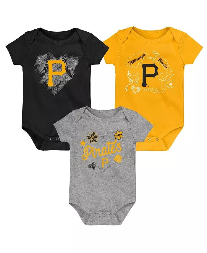 Комплект из 3 боди Pittsburgh Pirates Batter Up для мальчиков и девочек черного, золотого и серого цвета Outerstuff
Комплект из 3 боди Pittsburgh Pirates Batter Up для мальчиков и девочек черного, золотого и серого цвета Outerstuff