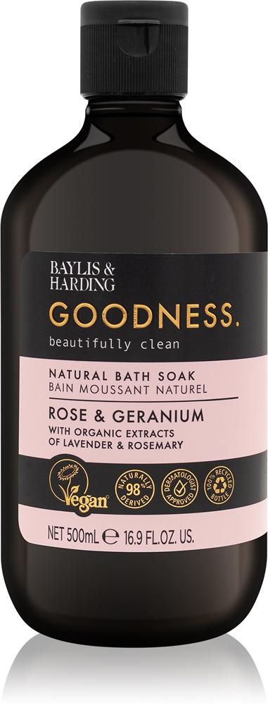 Пена для ванны Goodness с цветочным ароматом розы и герани Baylis & Harding, 500 мл
Пена для ванны Goodness с цветочным ароматом розы и герани Baylis & Harding, 500 мл