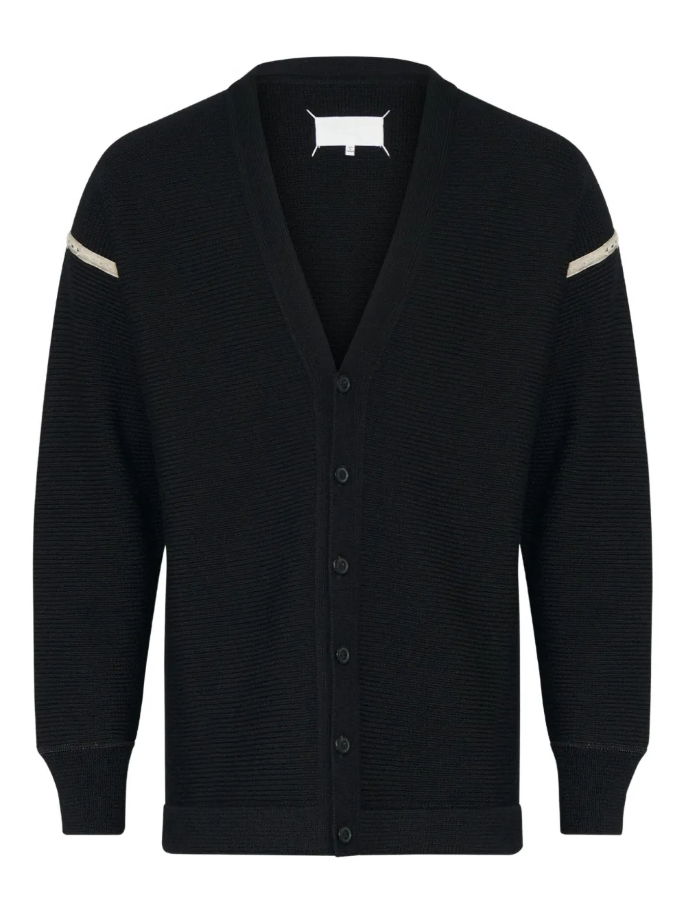 Шерстяной кардиган с нашивками на локтях MAISON MARGIELA, черный
Шерстяной кардиган с нашивками на локтях MAISON MARGIELA, черный