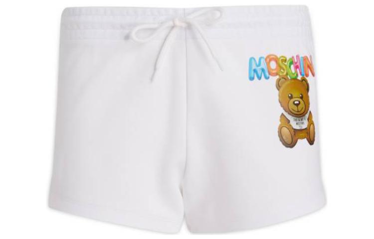 Москино Белые шорты с принтом мишки и кулиской 
Москино Белые шорты с принтом мишки и кулиской