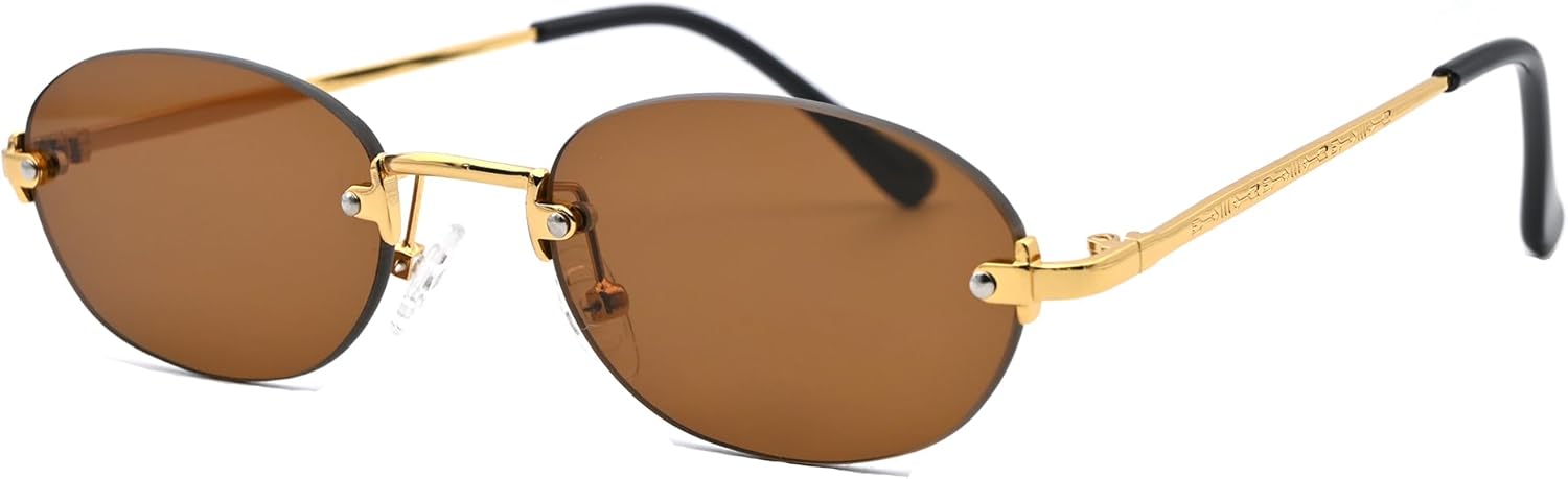 Солнцезащитные очки Onrtry Retro Small Oval для женщин и мужчин, модные солнцезащитные очки без оправы, винтажные узкие очки, дизайнерские солнцезащитные очки в стиле Y2K, A02 Gold/Brown
Солнцезащитные очки Onrtry Retro Small Oval для женщин и мужчин, модные солнцезащитные очки без оправы, винтажные узкие очки, дизайнерские солнцезащитные очки в стиле Y2K, A02 Gold/Brown