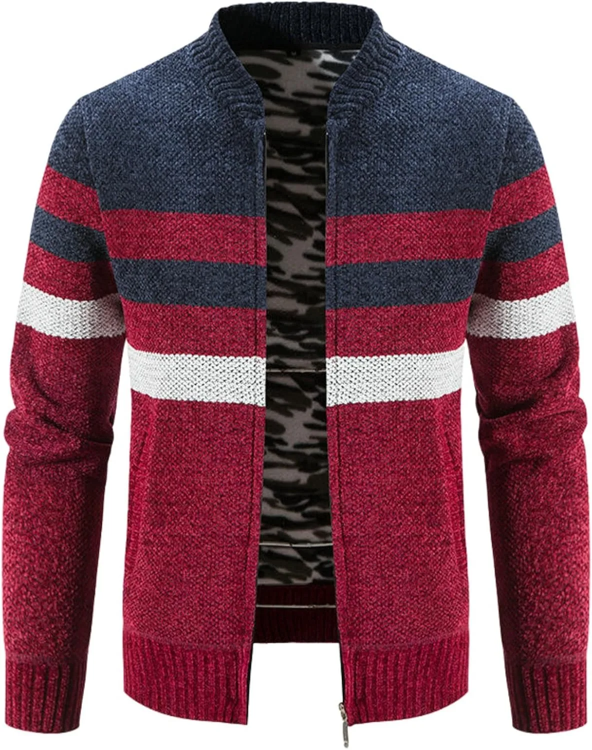 Мужской осенний кардиган с воротником стойкой и цветными блоками MUFURONG
Мужской осенний кардиган с воротником стойкой и цветными блоками MUFURONG