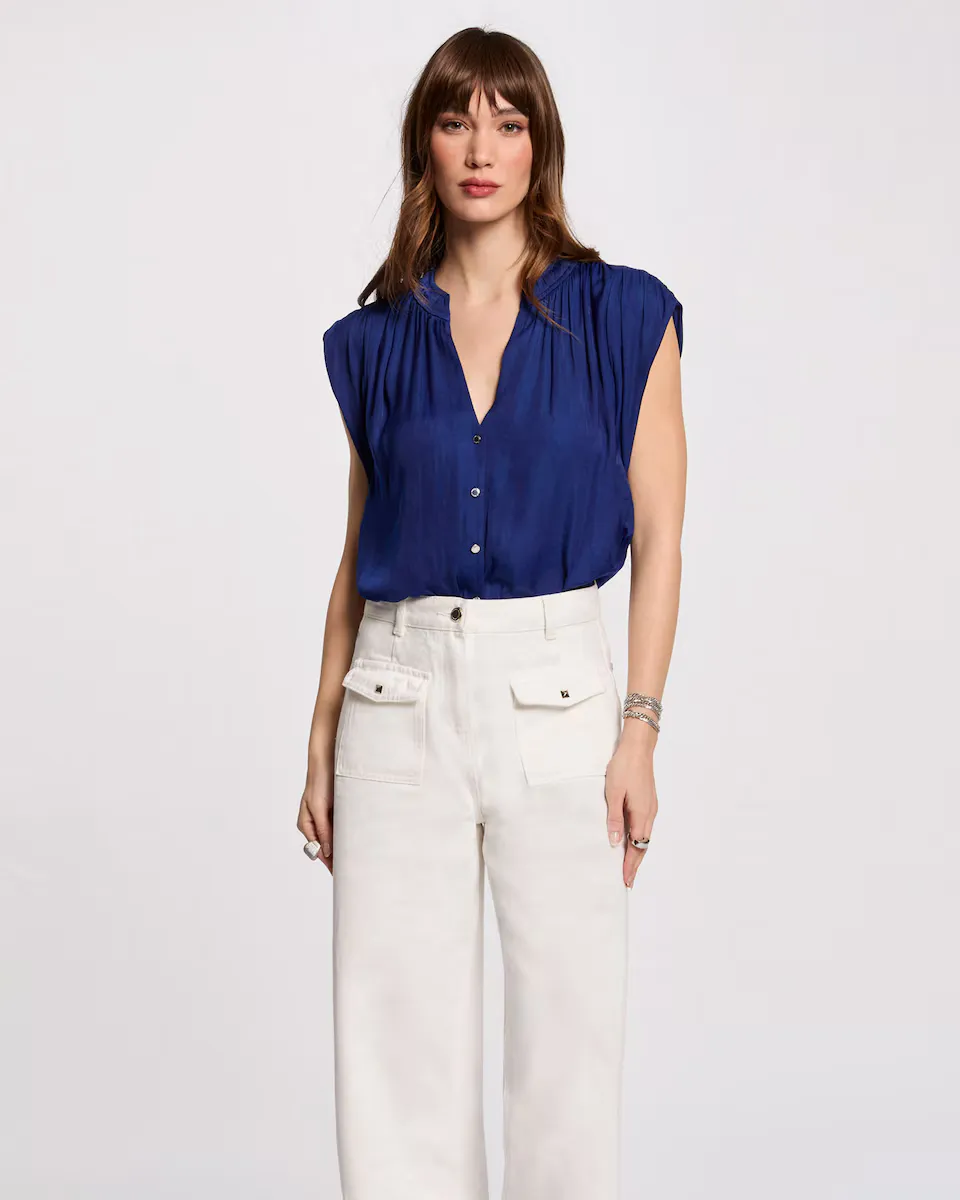 Женская блузка без рукавов Morgan, синий 
Женская блузка без рукавов Morgan, синий