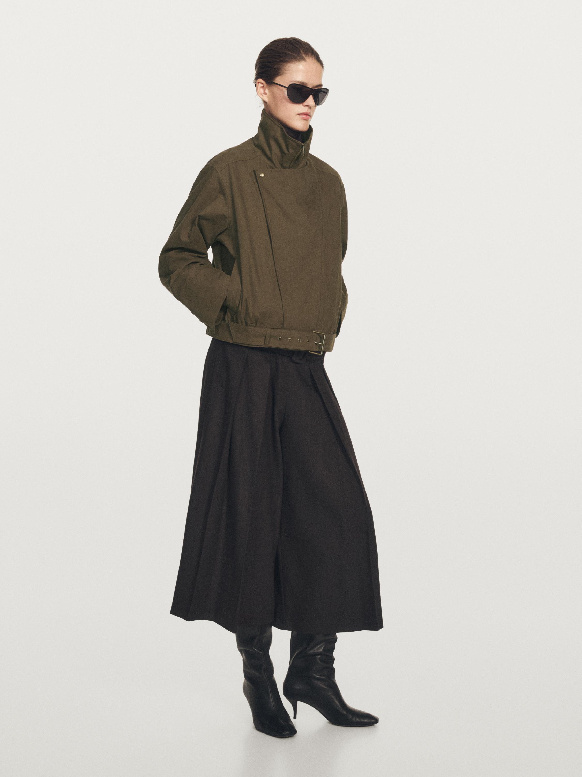 Куртка из смесовой хлопковой ткани с поясом Massimo Dutti, хаки
Куртка из смесовой хлопковой ткани с поясом Massimo Dutti, хаки