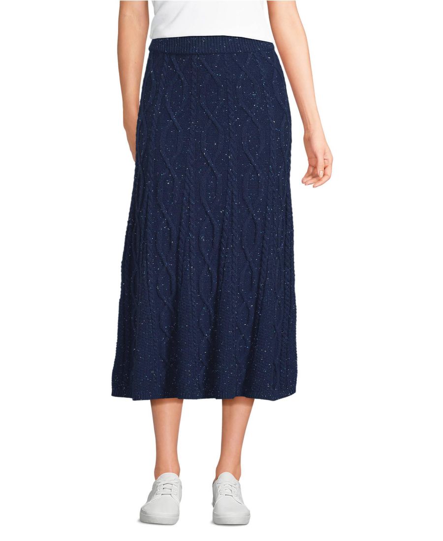 Женская уютная пышная юбка-свитер миди с косами и оборками Lands' End, Deep sea navy icy donegal
Женская уютная пышная юбка-свитер миди с косами и оборками Lands' End, Deep sea navy icy donegal