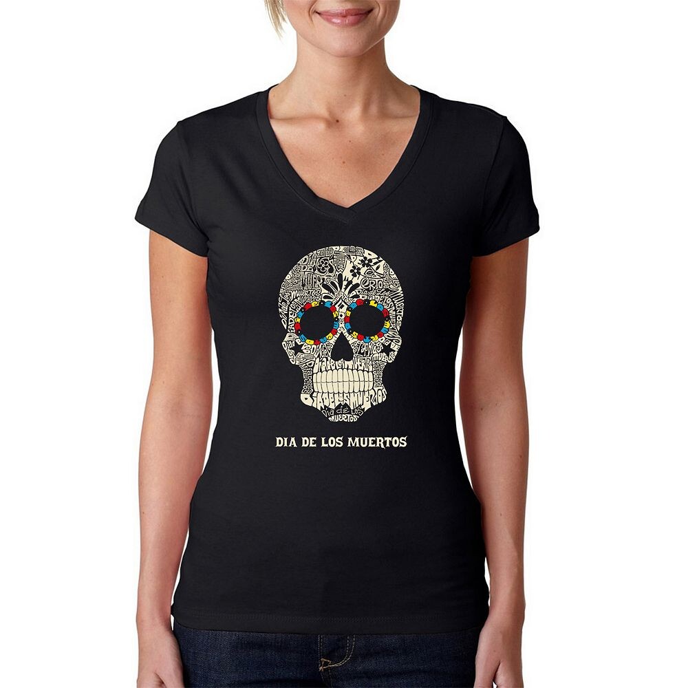 Dia De Los Muertos — женская футболка с v-образным вырезом и надписью Word Art LA Pop Art, черный
Dia De Los Muertos — женская футболка с v-образным вырезом и надписью Word Art LA Pop Art, черный