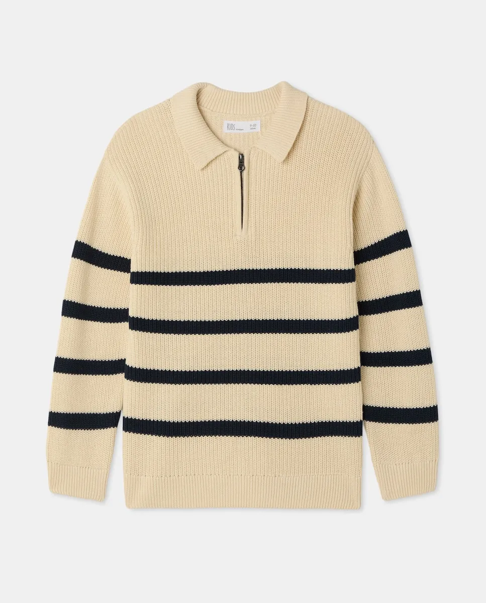 Детский трикотажный джемпер с круглым вырезом, полоской, полу-молнией и передним рисунком Kids El Corte Inglés, белый
Детский трикотажный джемпер с круглым вырезом, полоской, полу-молнией и передним рисунком Kids El Corte Inglés, белый