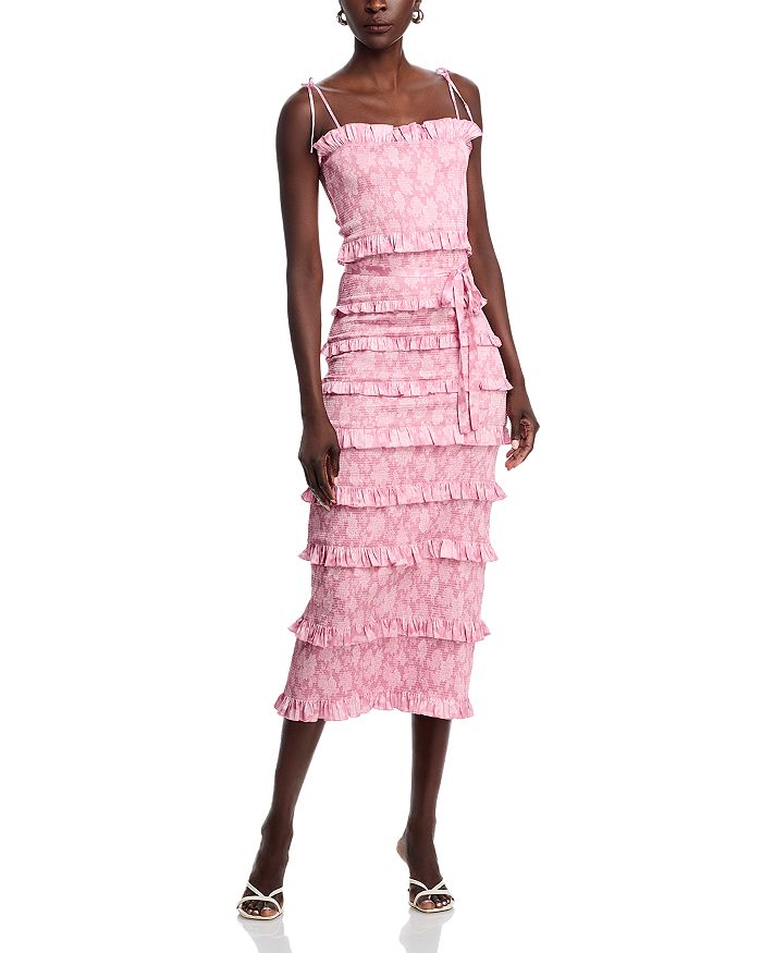 Лилия Платье миди с цветочным принтом, сборками и рюшами V. Chapman, розовый
Лилия Платье миди с цветочным принтом, сборками и рюшами V. Chapman, розовый