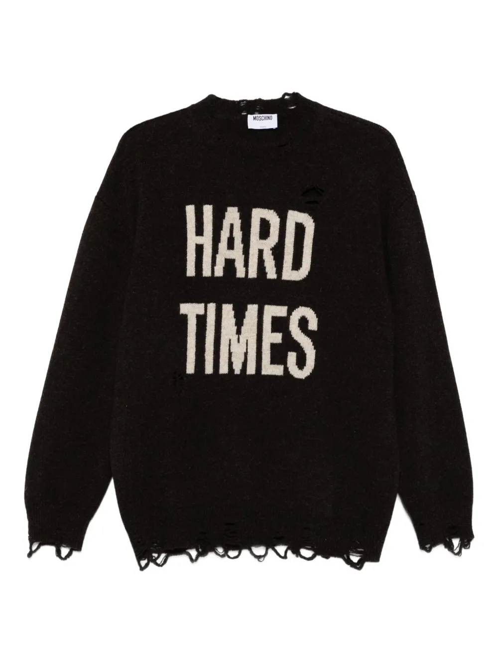 Потертый свитер с круглым вырезом Moschino, коричневый
Потертый свитер с круглым вырезом Moschino, коричневый