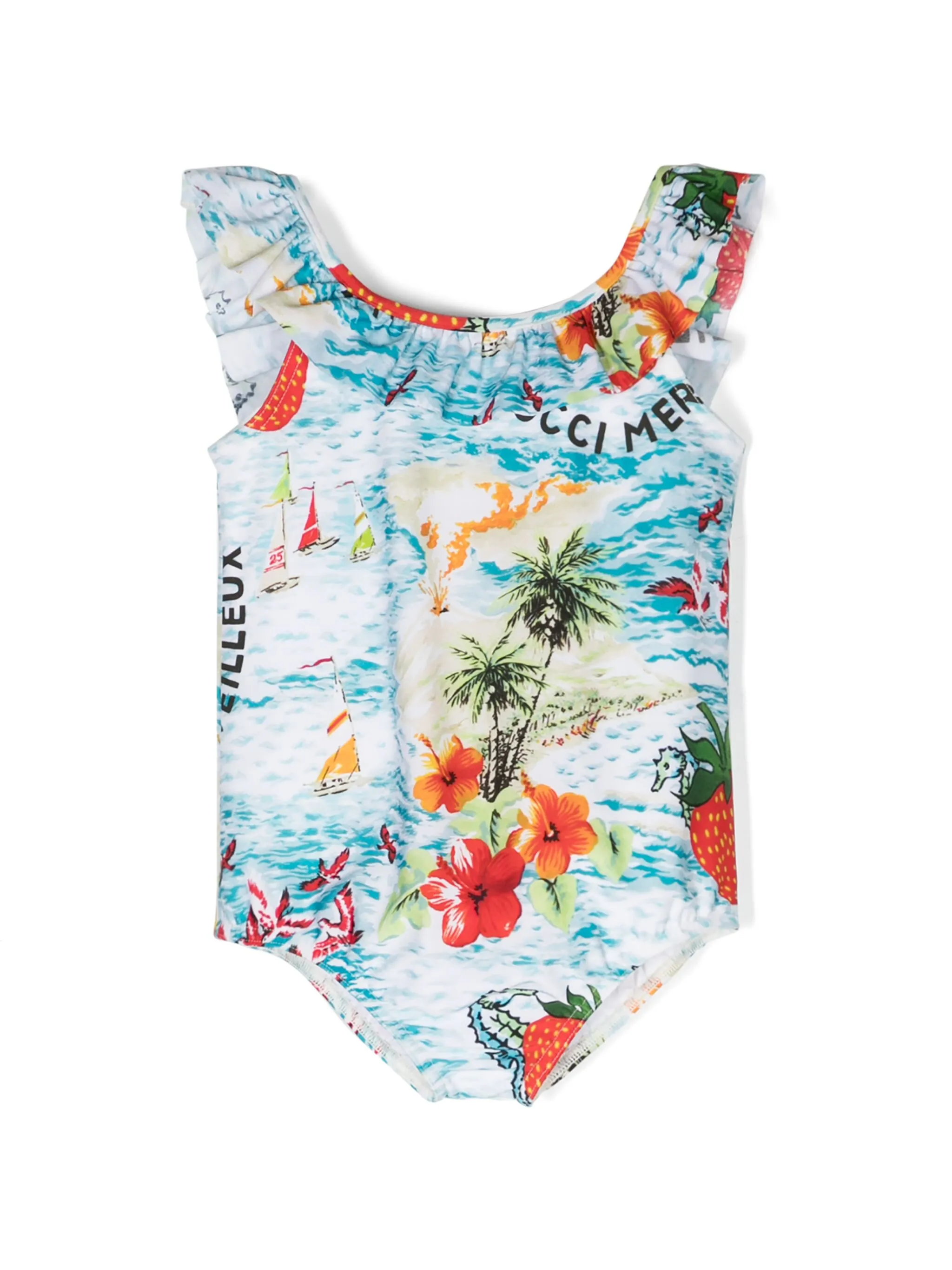 Купальник с оборками и принтом Gucci Kids, синий
Купальник с оборками и принтом Gucci Kids, синий