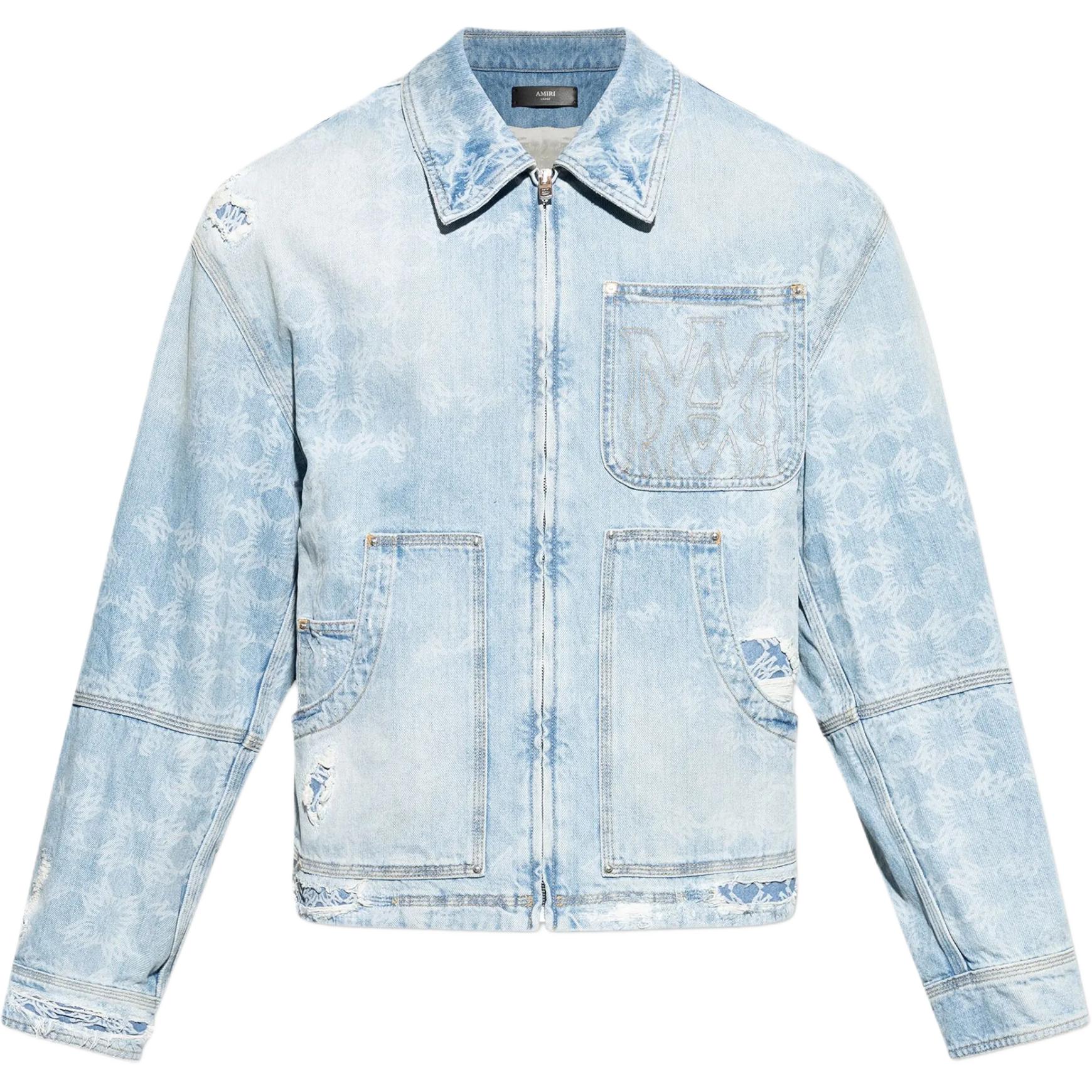 Рваная джинсовая куртка Amiri, светлый синий
Рваная джинсовая куртка Amiri, светлый синий