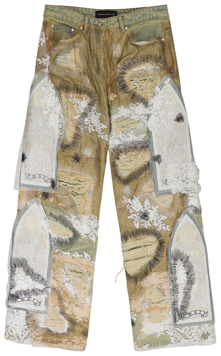 Джинсы Who Decides War с кружевом и широкими штанинами, окрашенные в бежевый цвет
Джинсы Who Decides War с кружевом и широкими штанинами, окрашенные в бежевый цвет