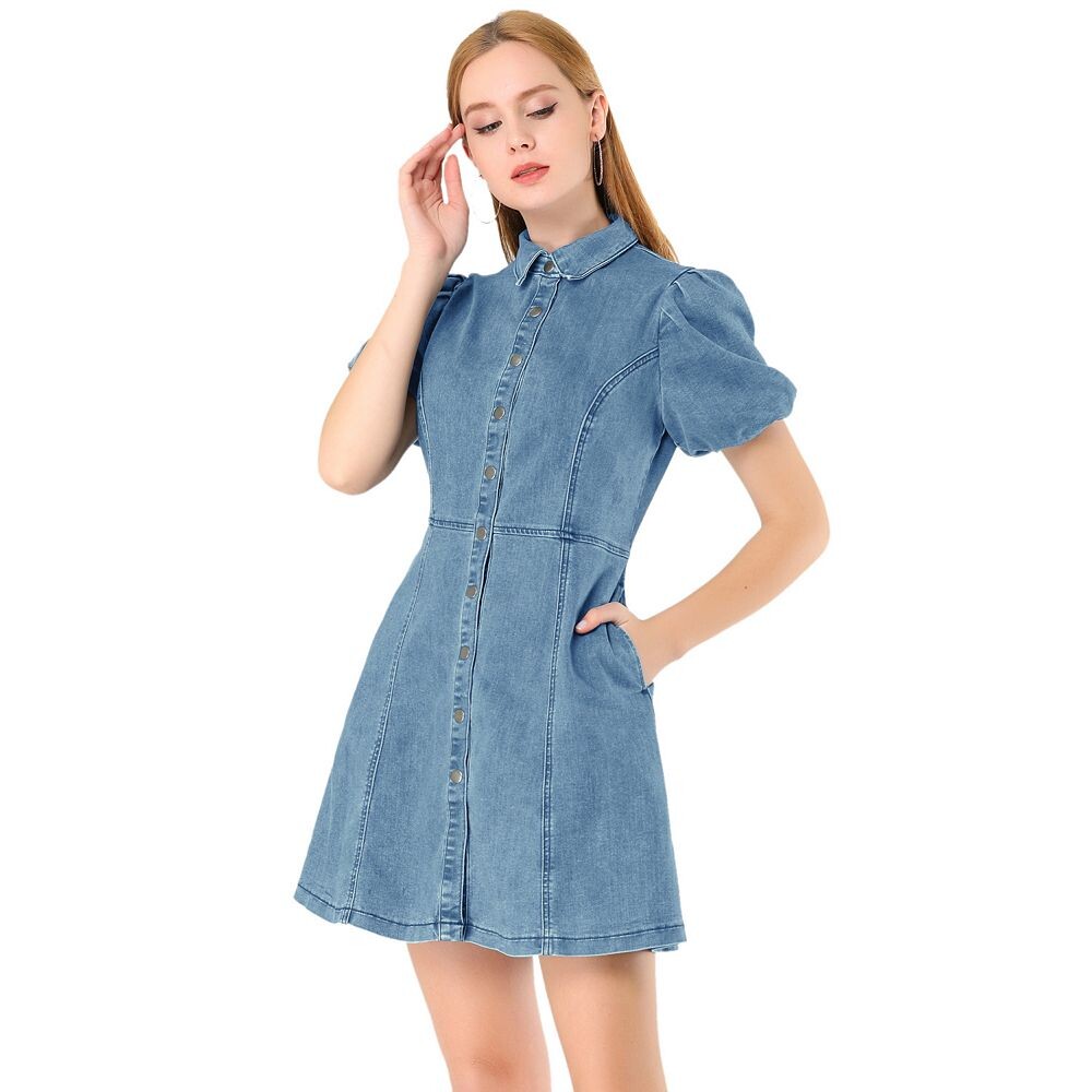 Женское джинсовое платье, платья-рубашки на пуговицах с коротким рукавом ALLEGRA K, цвет Light Blue
Женское джинсовое платье, платья-рубашки на пуговицах с коротким рукавом ALLEGRA K, цвет Light Blue