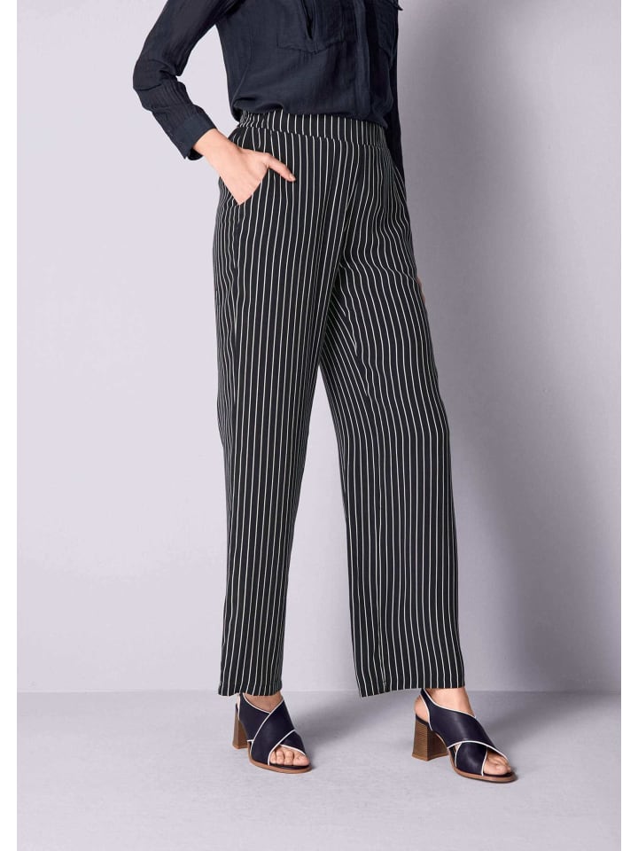 Alba Moda Широкие брюки в полоску темно-синего цвета
Alba Moda Широкие брюки в полоску темно-синего цвета