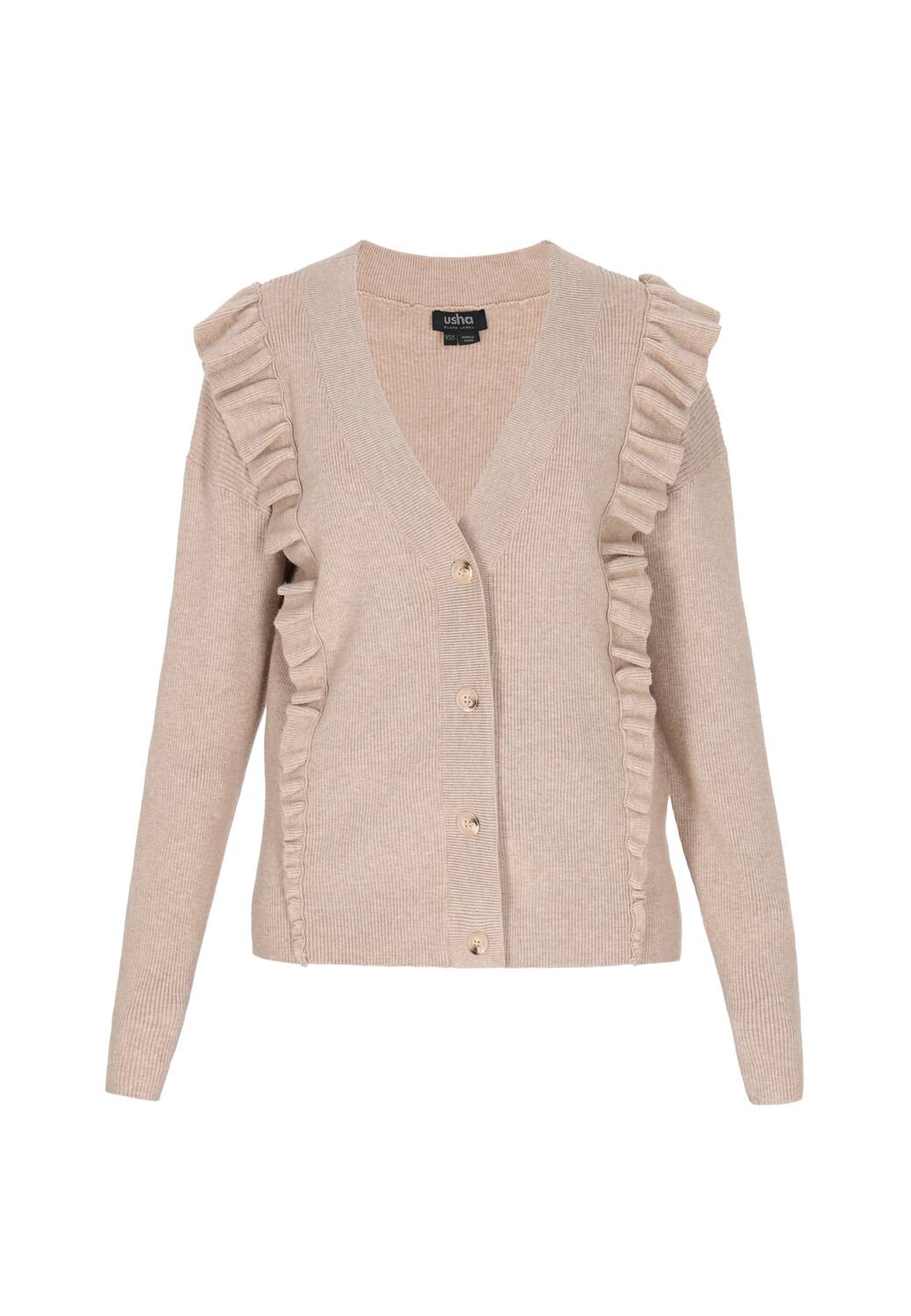 Usha BLACK LABEL Вязаный кардиган в бежевом цвете
Usha BLACK LABEL Вязаный кардиган в бежевом цвете