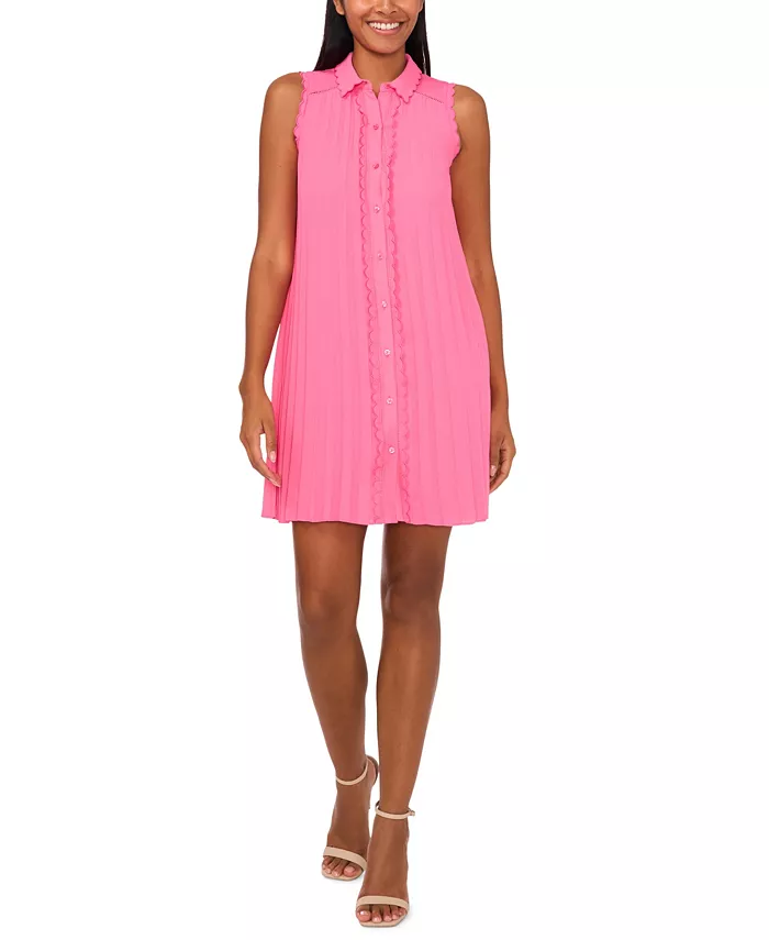 Женское платье без рукавов с волнистым краем, плиссированное, на пуговицах CeCe, розовый
Женское платье без рукавов с волнистым краем, плиссированное, на пуговицах CeCe, розовый